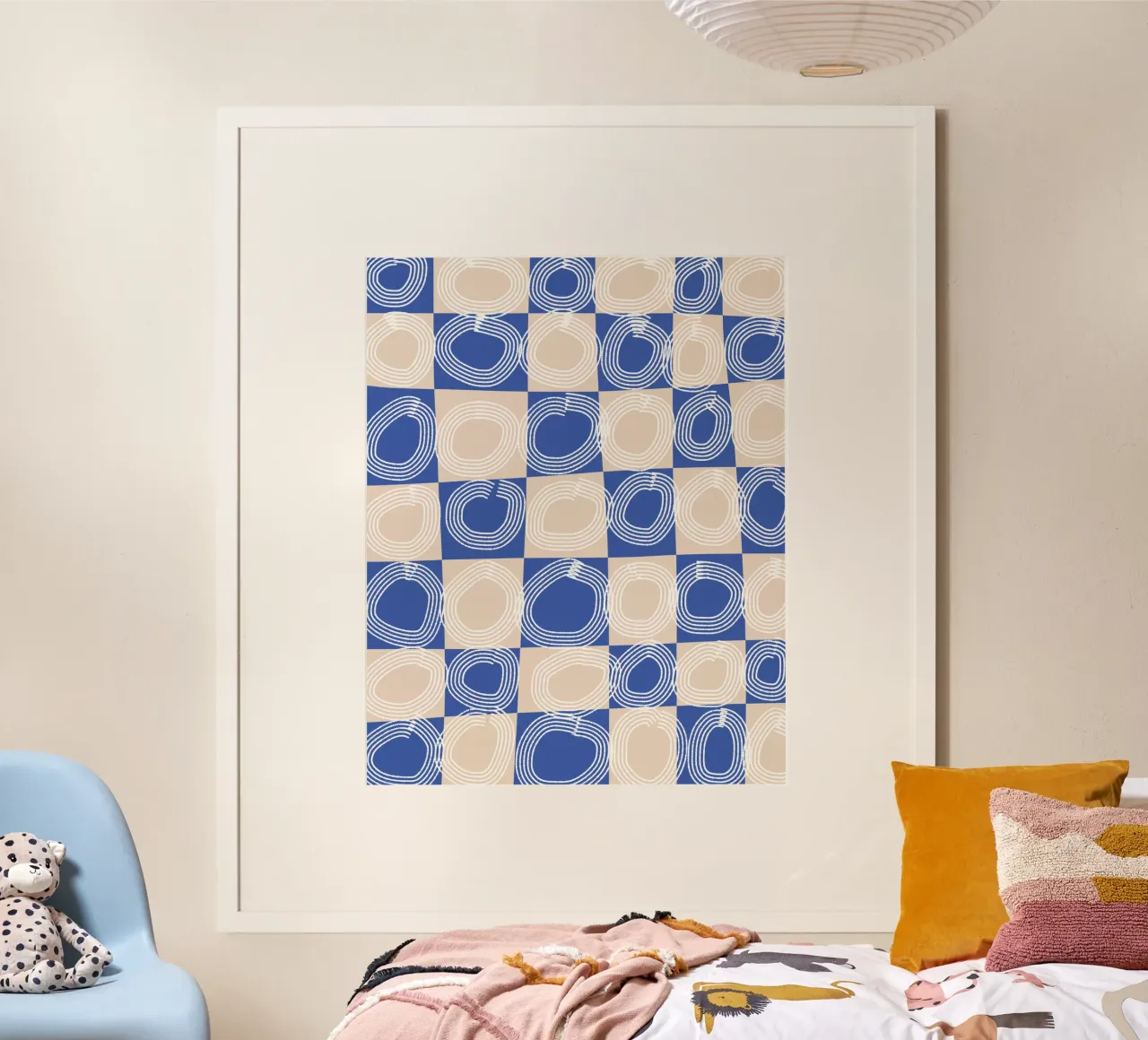 Controllo dei tratti di linea poster con telaio in alluminio da Little Dean