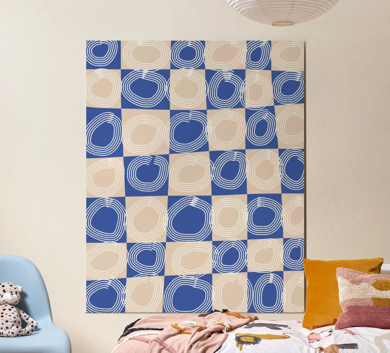 Controllo dei tratti di linea poster con telaio in alluminio da Little Dean