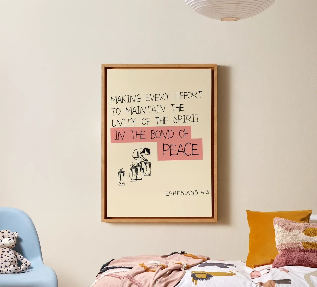 Unity of the Spirit Ephesians 4:3 Poster canvas with Floater frame by vintagepod