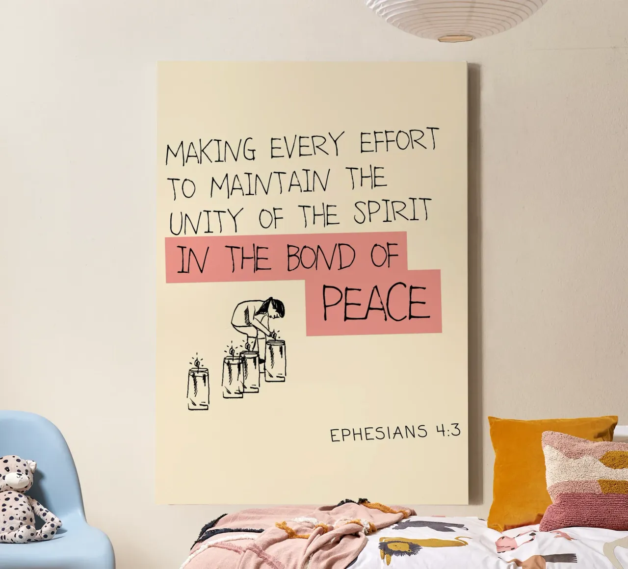 Unity of the Spirit Ephesians 4:3 Poster canvas with Floater frame by vintagepod