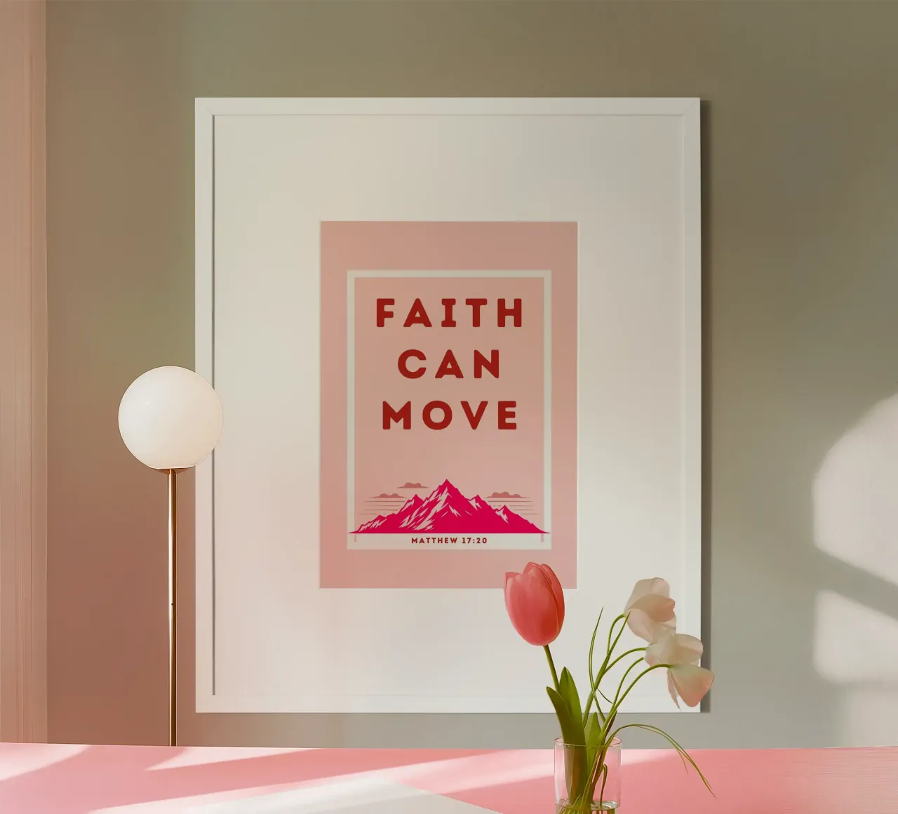 Glaube kann Berge versetzen Matthäus 17:20 Poster Poster von vintagepod