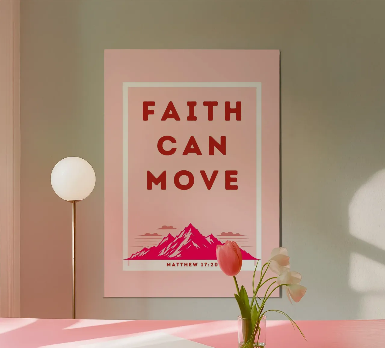 Glaube kann Berge versetzen Matthäus 17:20 Poster Poster von vintagepod
