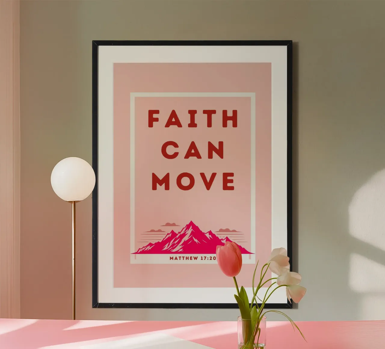 Glaube kann Berge versetzen Matthäus 17:20 Poster Poster von vintagepod