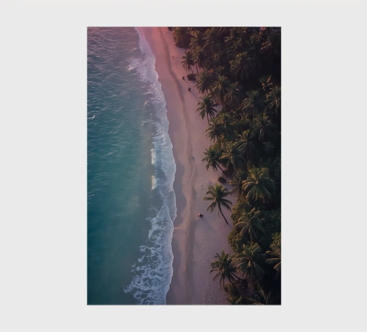 Aerial View of Beach with Palm Trees and Ocean Waves notebook by DesignDoodle