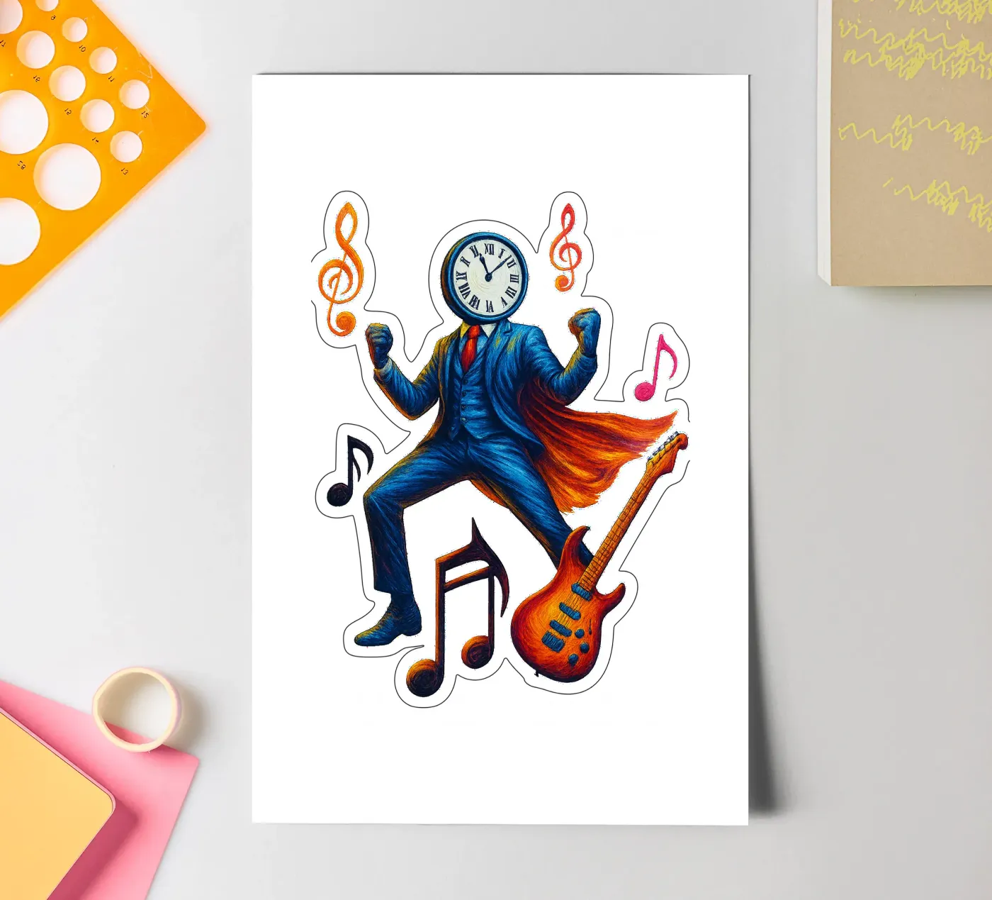 CLOCKMASTER stickervel van Vintage Van Gogh