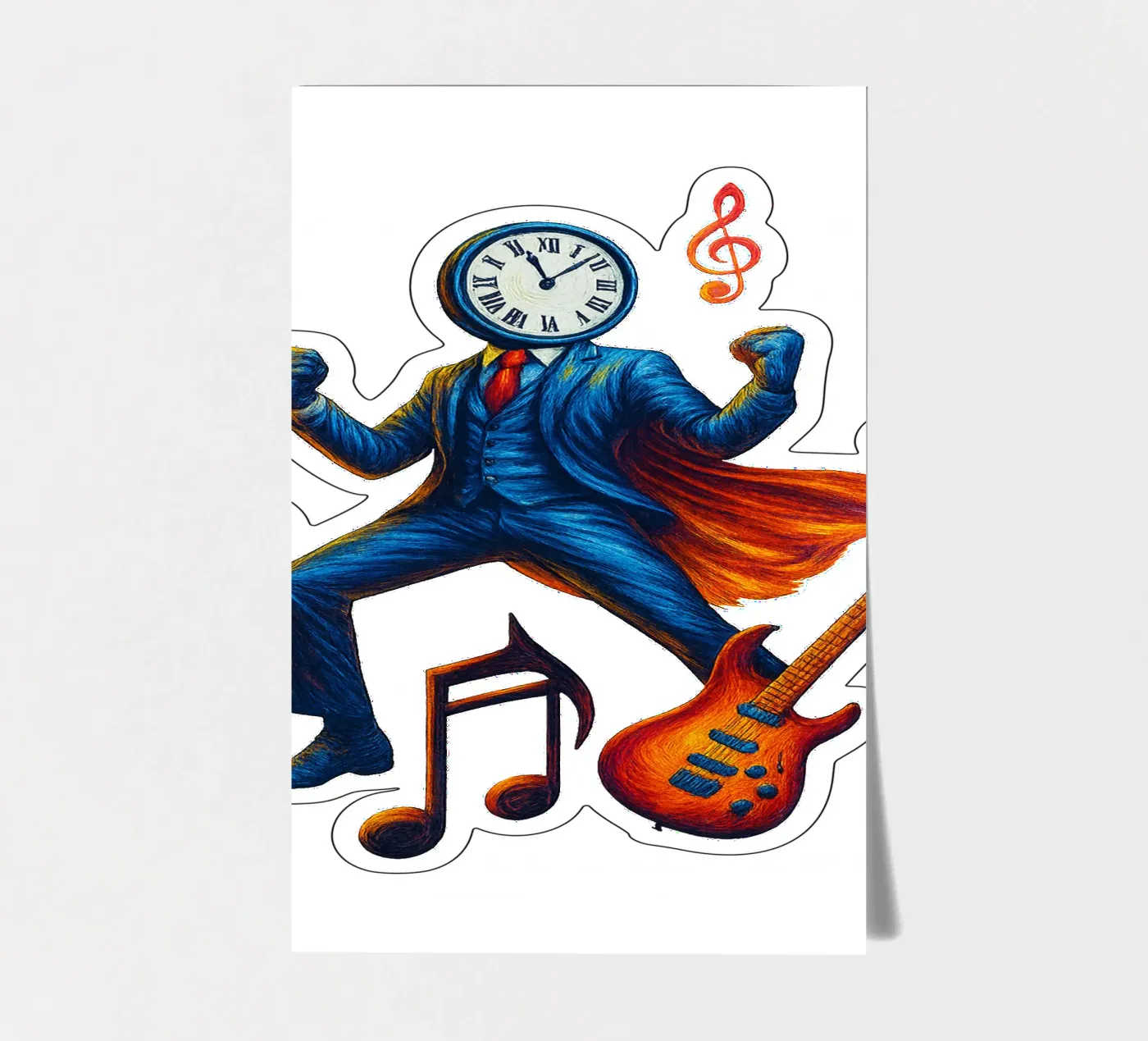 CLOCKMASTER stickervel van Vintage Van Gogh