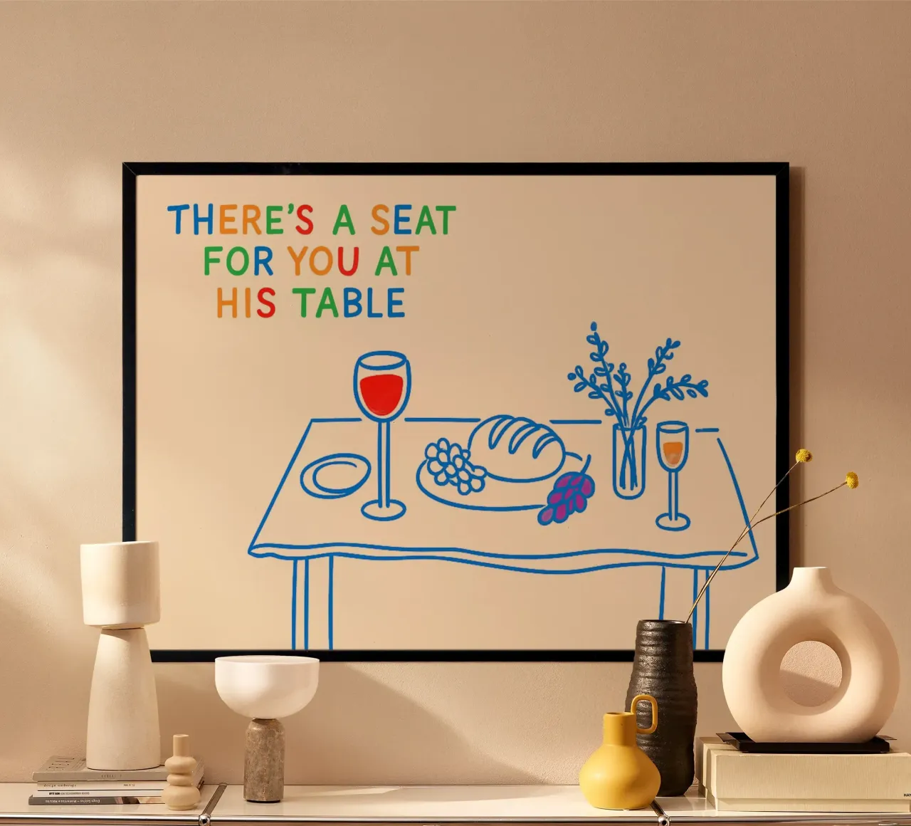 Une place pour vous à sa table Affiche chrétienne poster de vintagepod