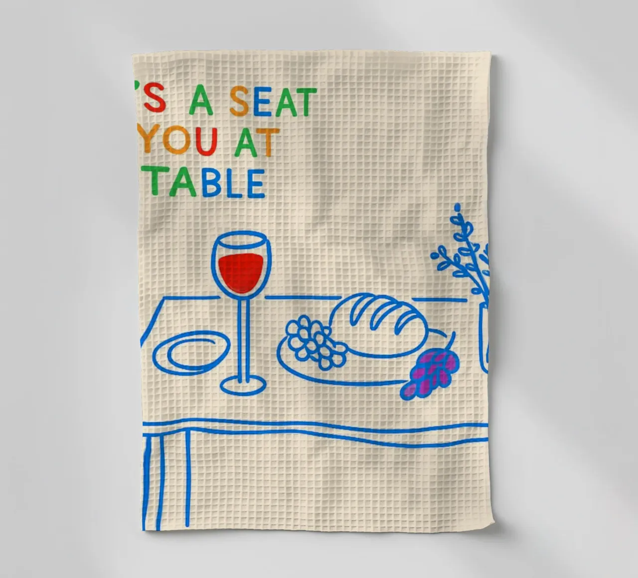 Une place pour vous à sa table Affiche chrétienne torchon de vintagepod