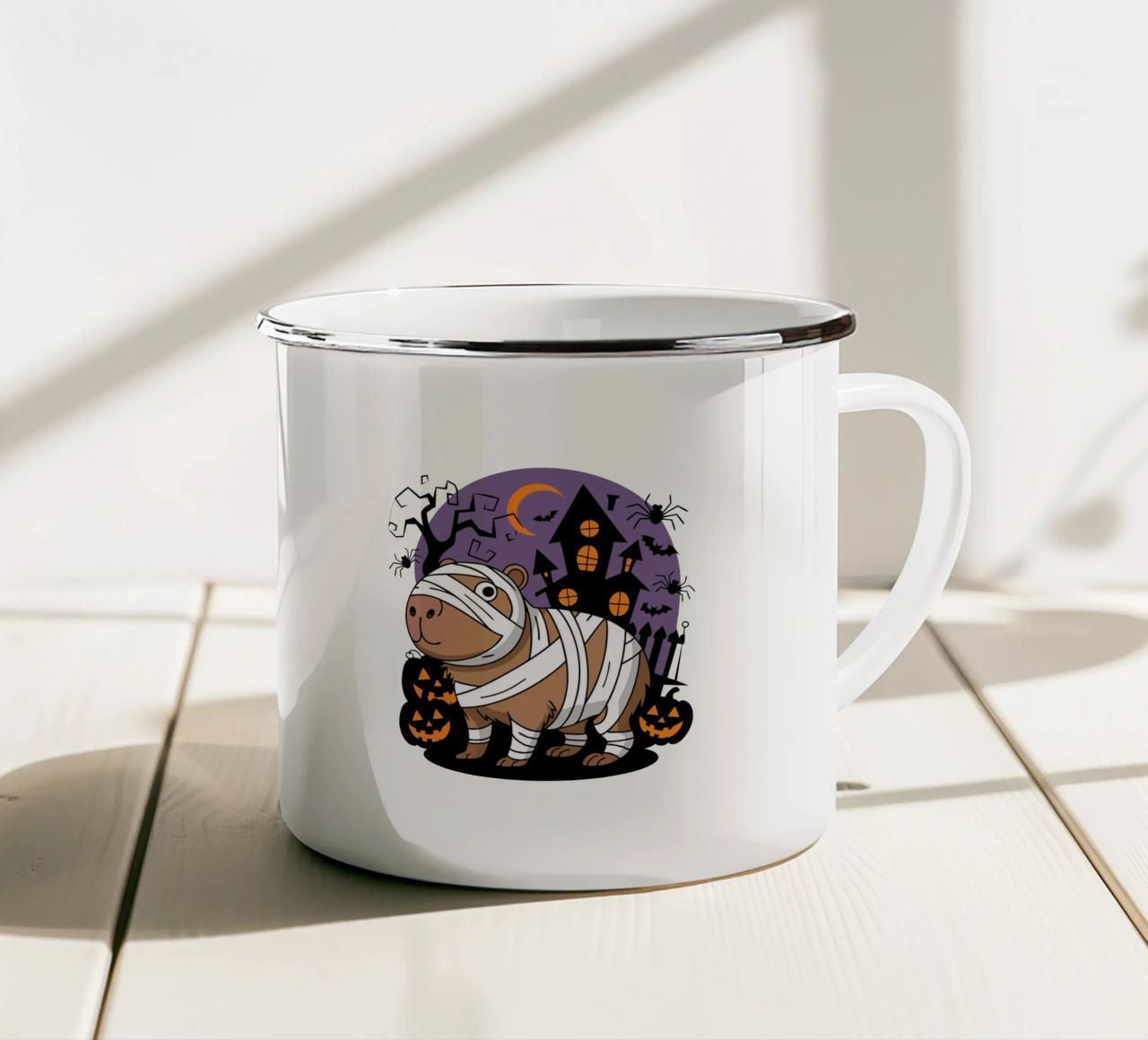 Capybara Mummy tazza in smalto da edsonramosart