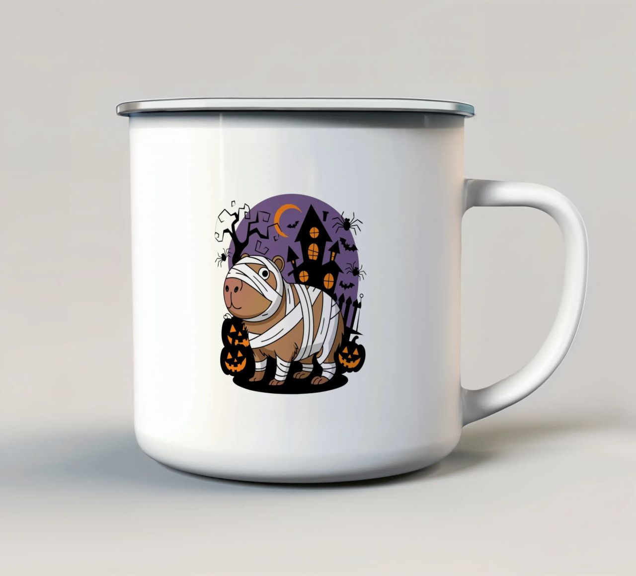 Capybara Mummy tazza in smalto da edsonramosart
