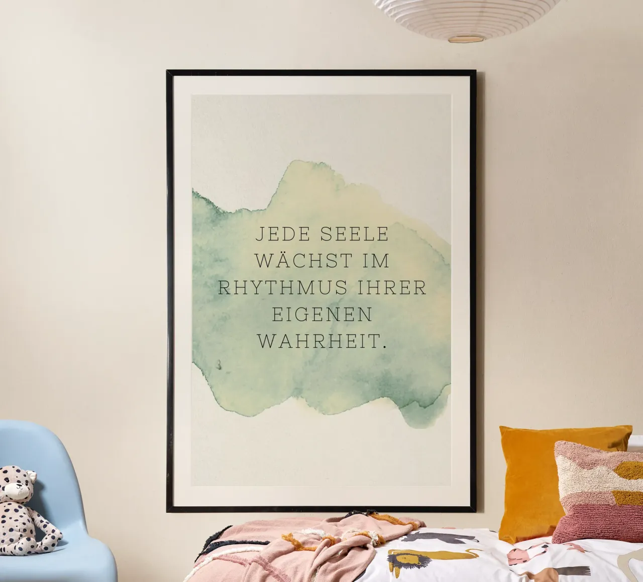 Jede Seele poster con telaio in legno da AESTHETIC VIBES by Isabel