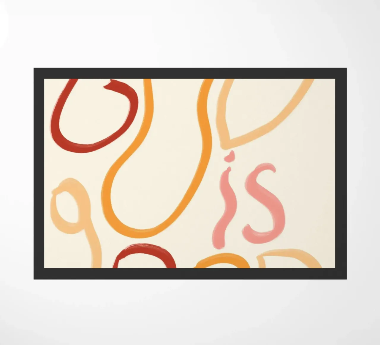 Poster calligrafico astratto Dio è buono zerbino da vintagepod