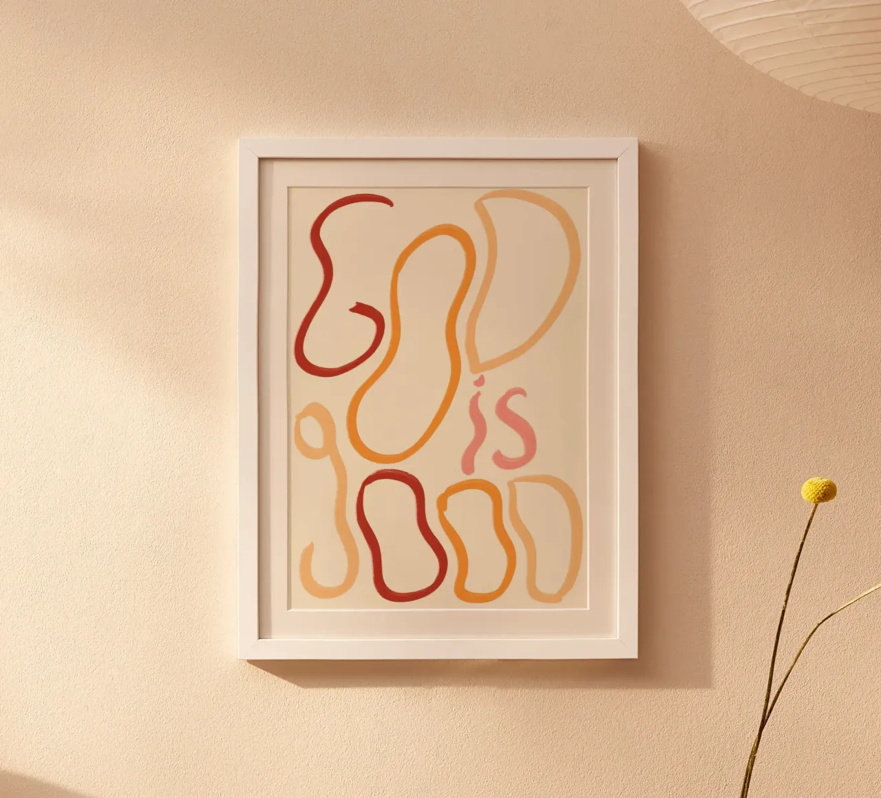 Poster calligrafico astratto Dio è buono poster da vintagepod