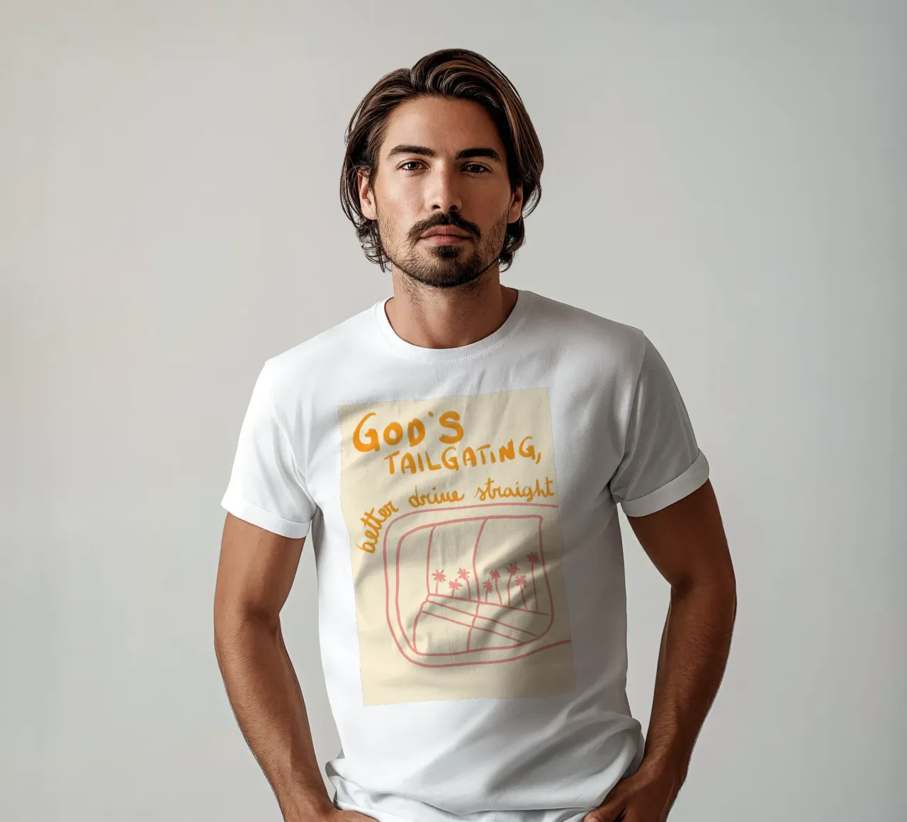 Dio è in coda, meglio guidare dritto t-shirt da vintagepod