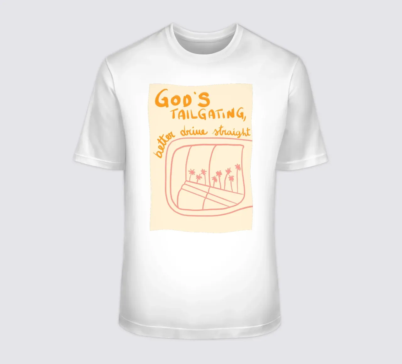 Dio è in coda, meglio guidare dritto t-shirt da vintagepod