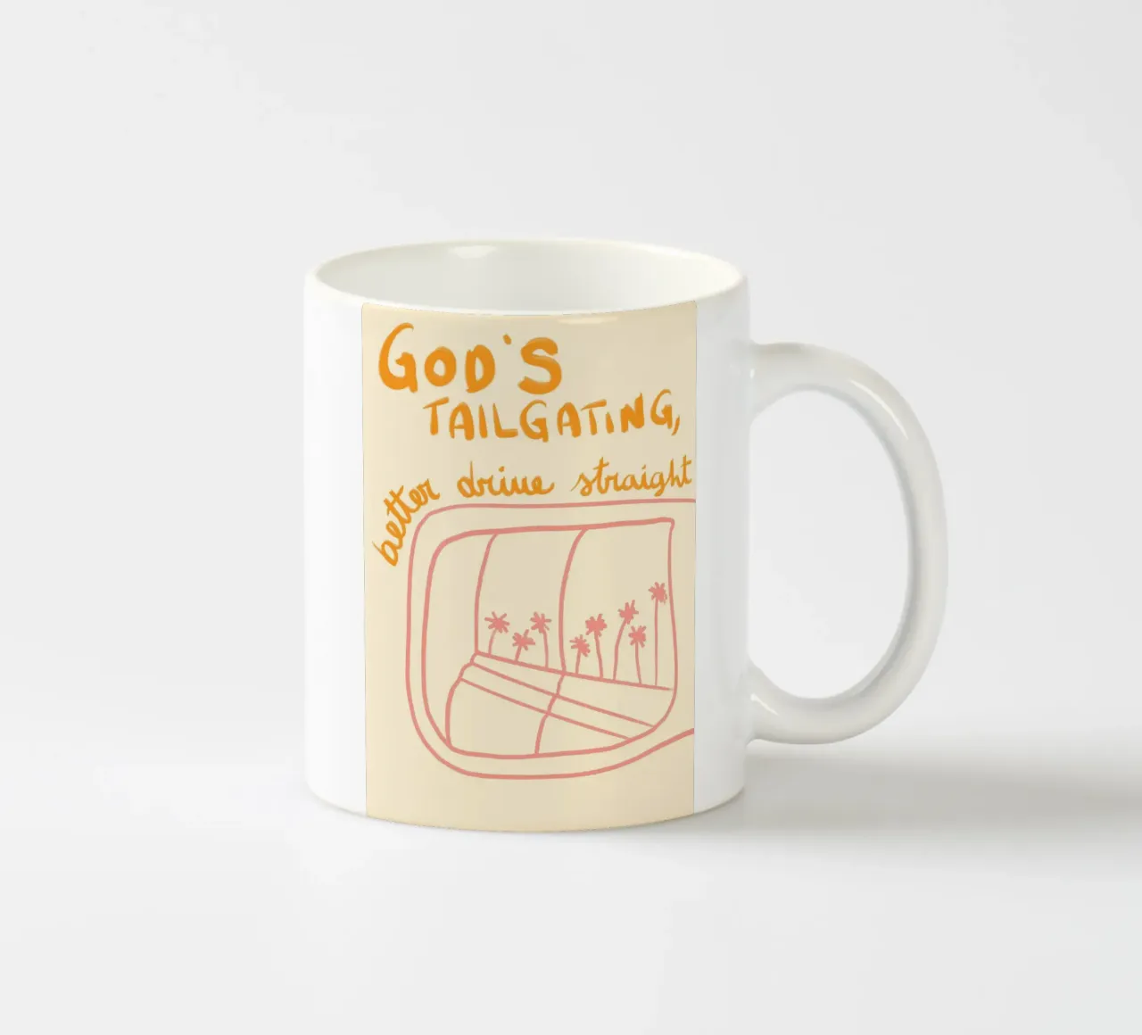 Dio è in coda, meglio guidare dritto tazza in ceramica da vintagepod