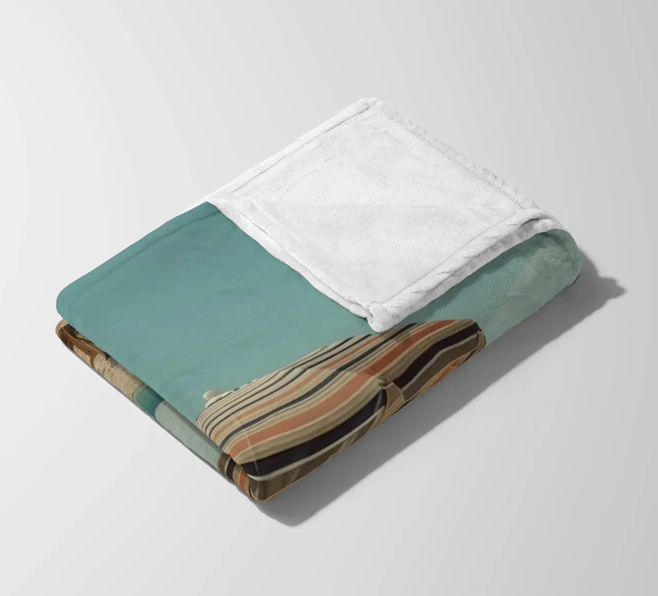 Sedie da spiaggia e ombrellone sulla spiaggia di sabbia coperta in pile da DesignDoodle