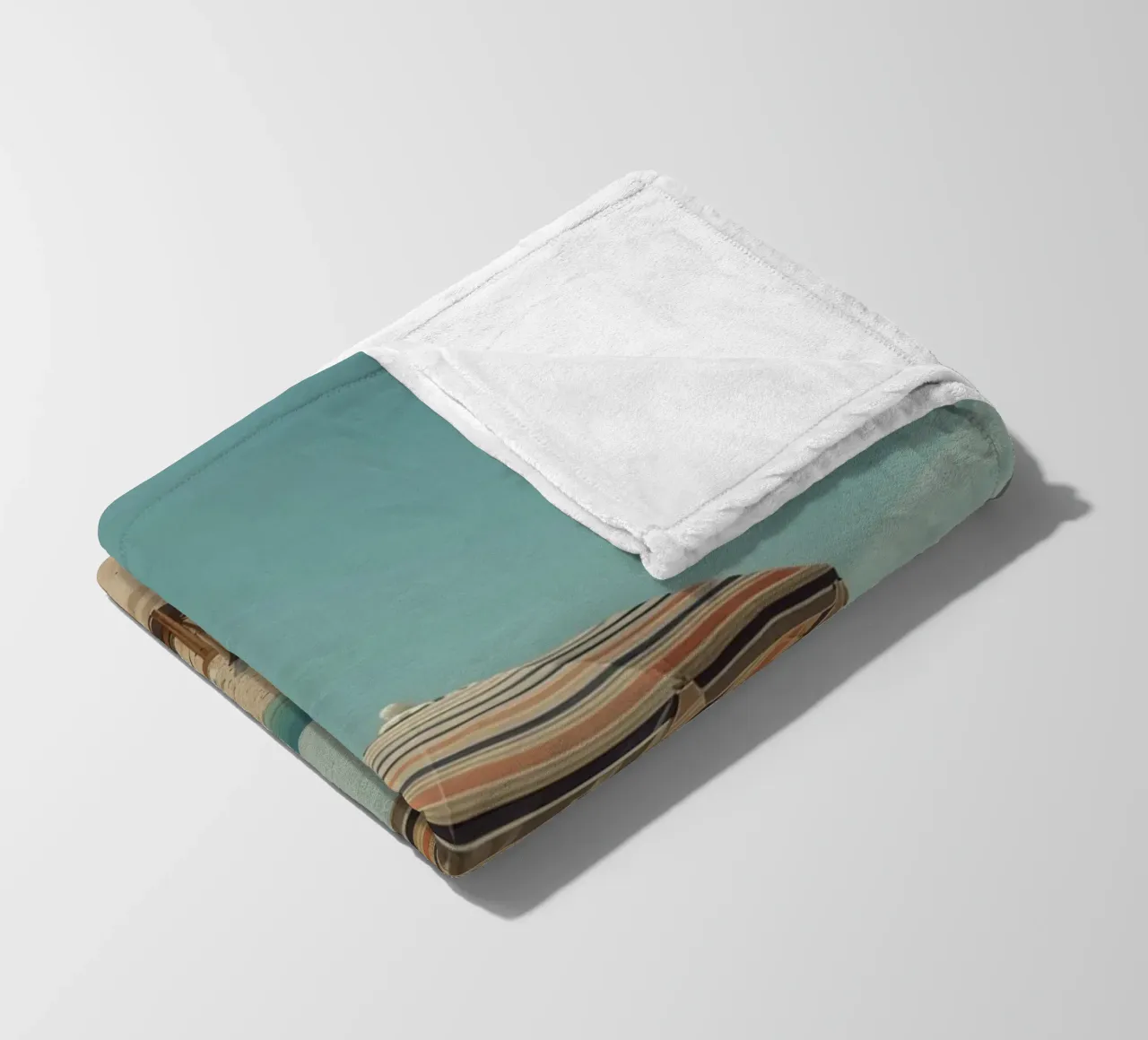 Sedie da spiaggia e ombrellone sulla spiaggia di sabbia coperta in pile da DesignDoodle