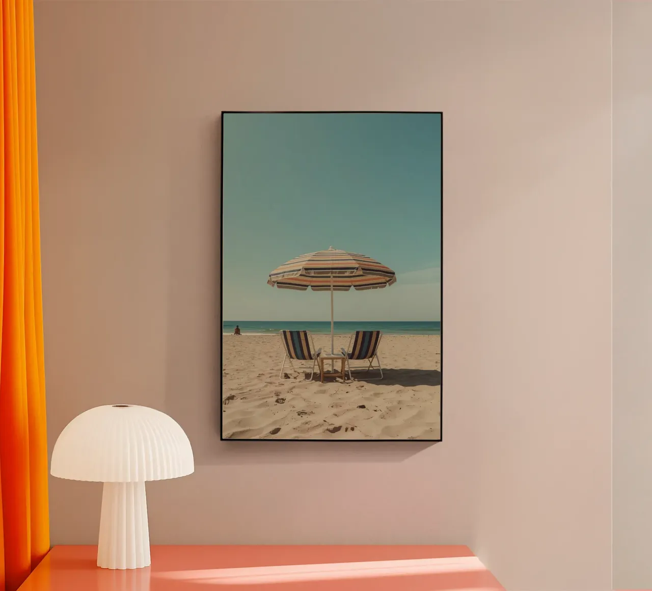 Sedie da spiaggia e ombrellone sulla spiaggia di sabbia plexiglass da DesignDoodle