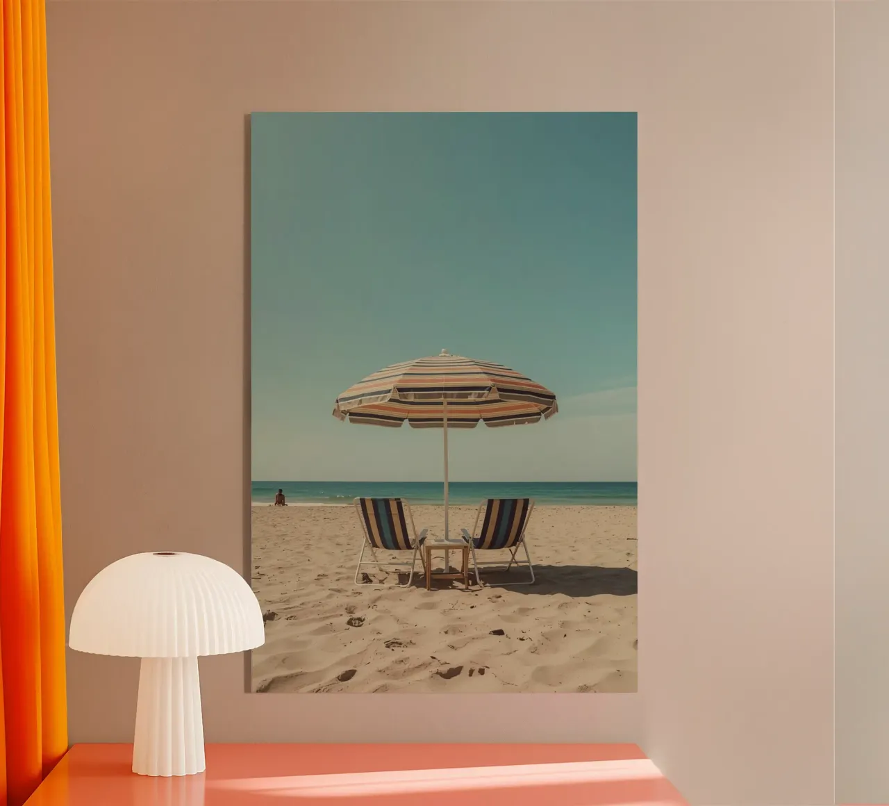 Sedie da spiaggia e ombrellone sulla spiaggia di sabbia plexiglass da DesignDoodle