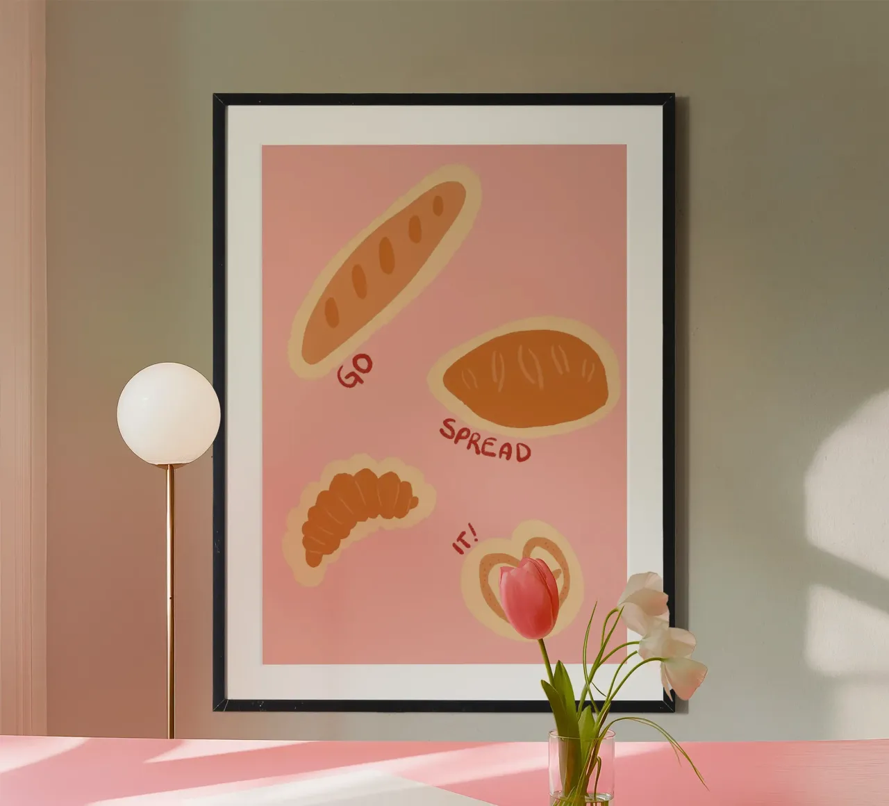 Go Spread It Bread Pun Cartel Cristiano poster de vintagepod