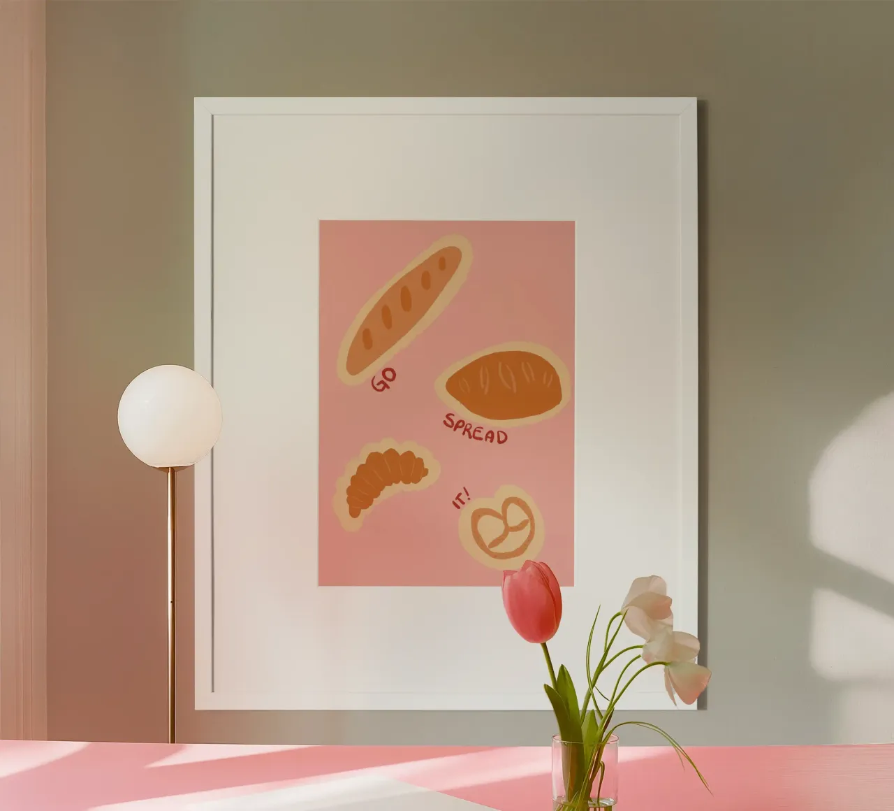 Go Spread It Bread Pun Cartel Cristiano poster de vintagepod
