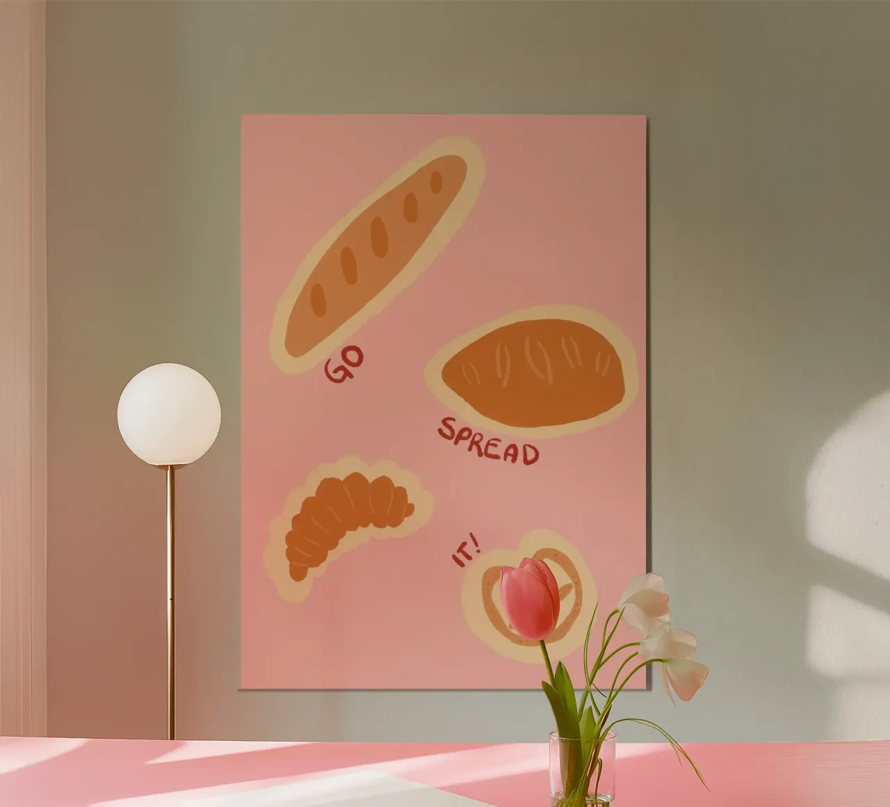 Go Spread It Bread Pun Cartel Cristiano poster de vintagepod