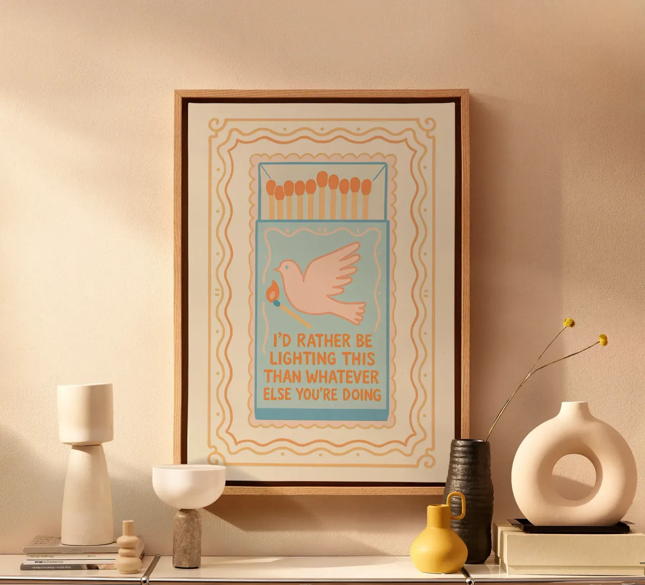 I'd Rather Be Lighting This Christian Matchbox Poster canvas with Floater frame by vintagepod