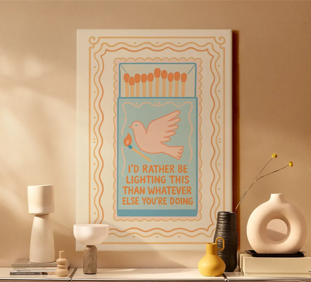 I'd Rather Be Lighting This Christian Matchbox Poster canvas with Floater frame by vintagepod