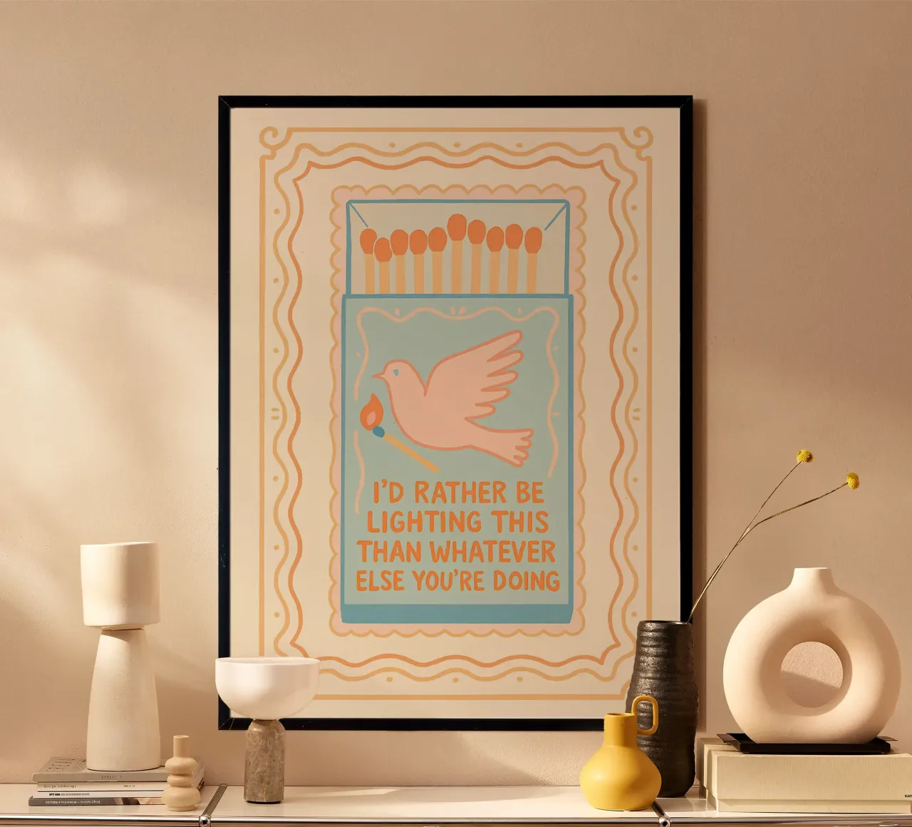 Preferirei accendere questo poster cristiano in scatola di fiammiferi poster da vintagepod
