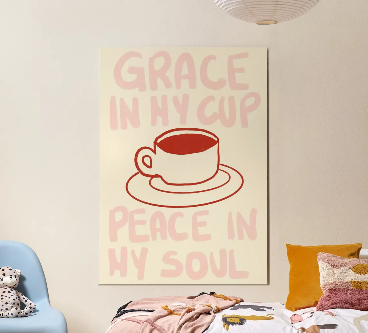La grazia nel mio calice, la pace nella mia anima poster con telaio in plastica da vintagepod