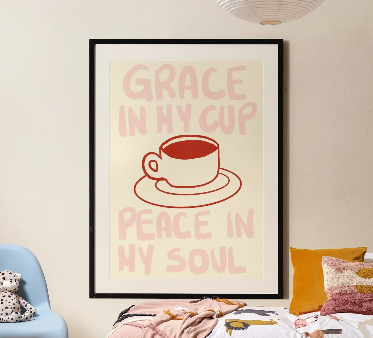 La grazia nel mio calice, la pace nella mia anima poster con telaio in plastica da vintagepod