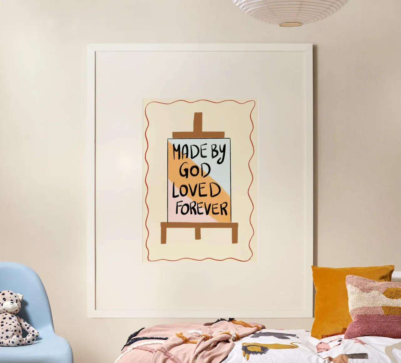 Créé par Dieu, aimé pour toujours Affiche d'art chrétien poster de vintagepod
