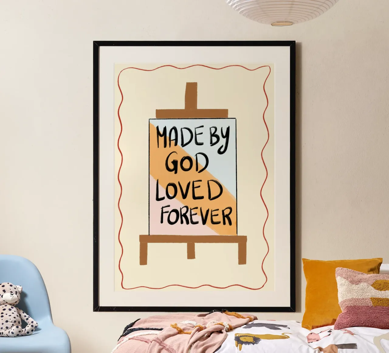 Créé par Dieu, aimé pour toujours Affiche d'art chrétien poster de vintagepod