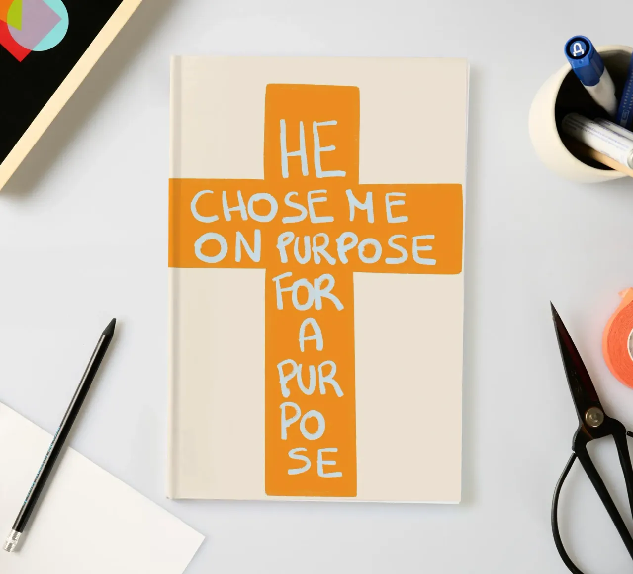 He Chose Me On Purpose For A Purpose Cross Poster notebook by vintagepod