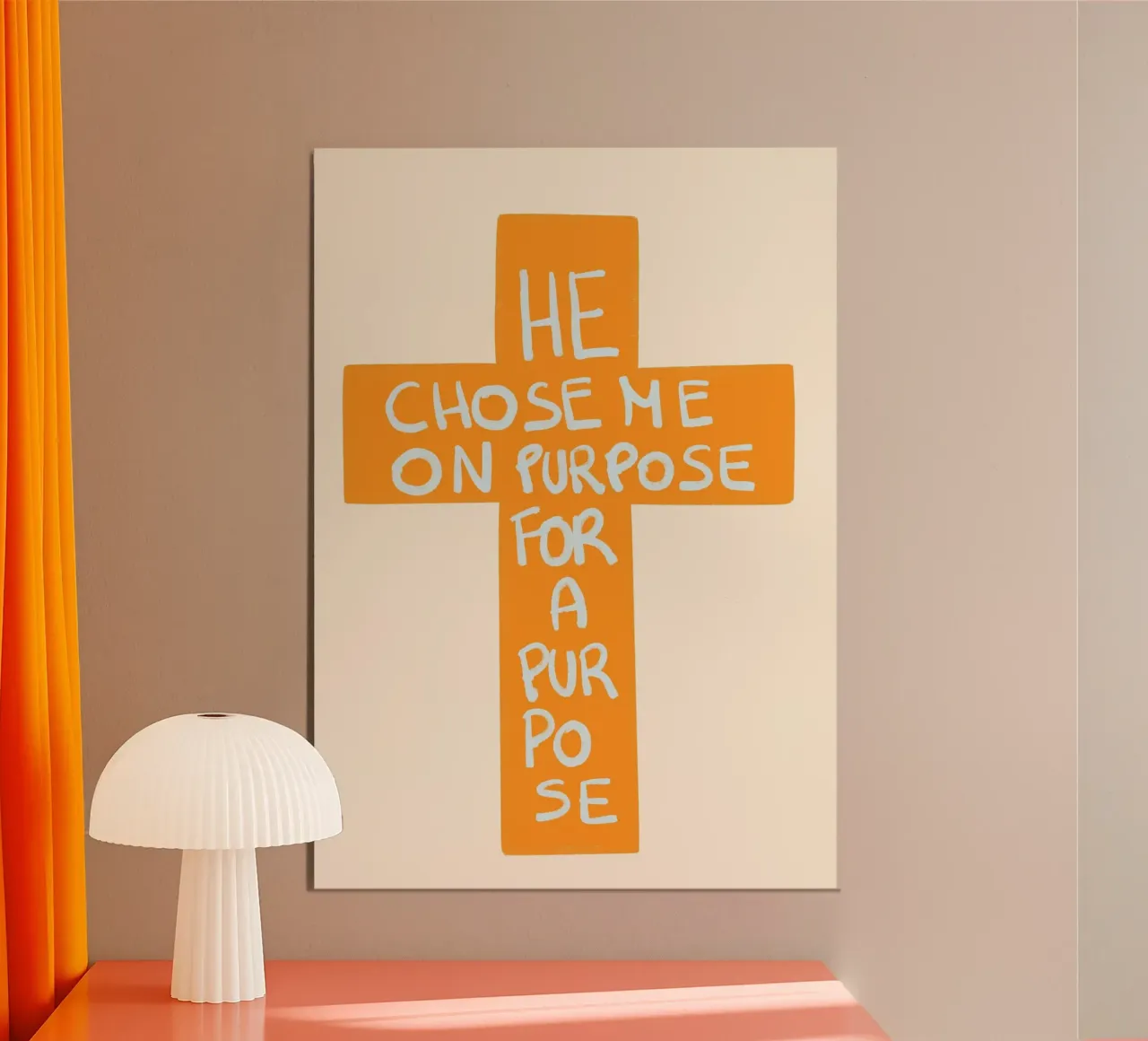 He Chose Me On Purpose For A Purpose Cross Poster poster with plastic frame by vintagepod