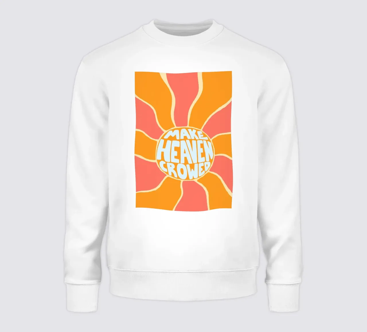 Make Heaven Crowded Retro Sunburst Poster felpa da vintagepod