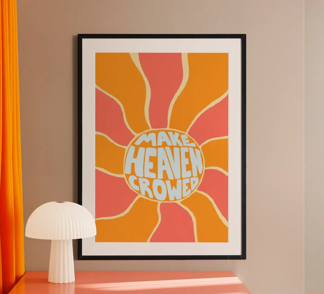 Make Heaven Crowded Retro Sunburst Poster poster da vintagepod