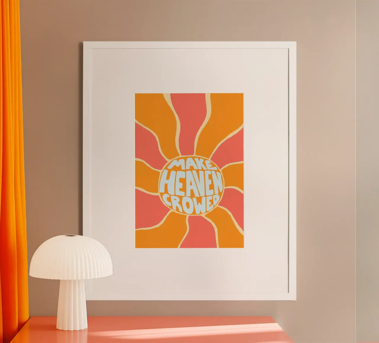 Make Heaven Crowded Retro Sunburst Poster poster da vintagepod