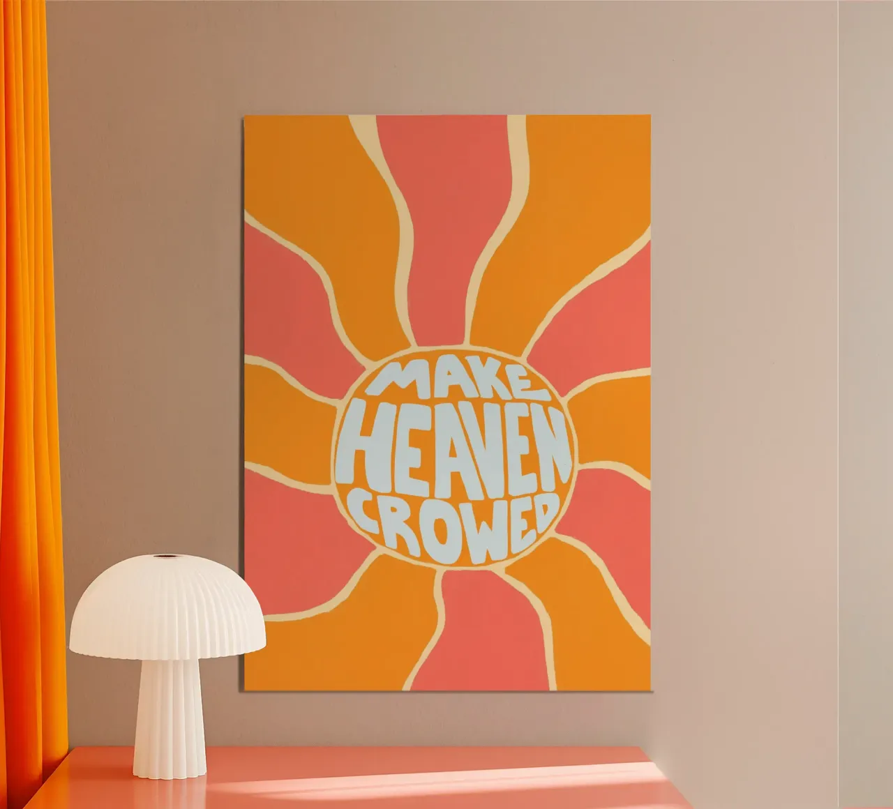 Make Heaven Crowded Retro Sunburst Poster poster da vintagepod