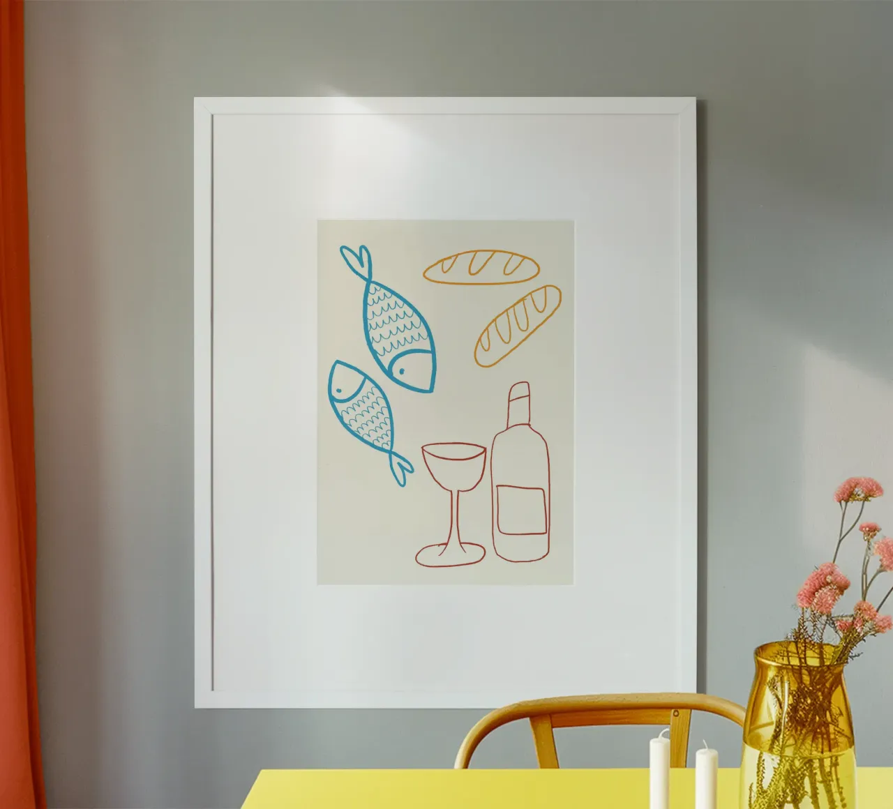 Poster di Gesù che nutre i 5000 con pane e vino poster da vintagepod