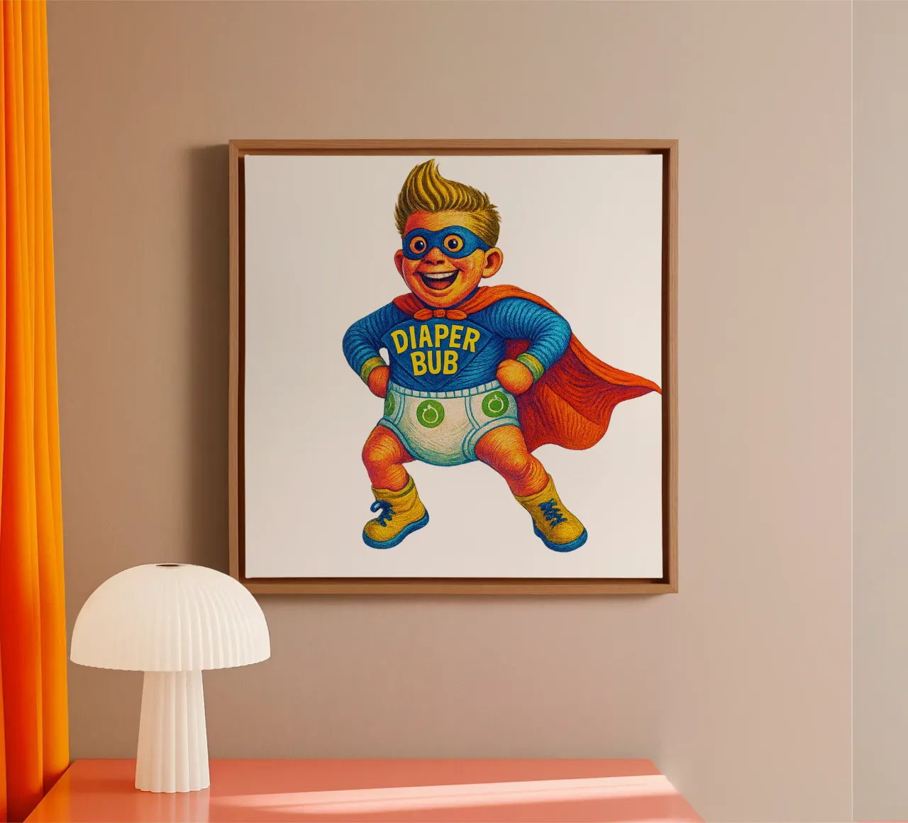 DIAPER BUB tela con Cornice a cassetta da Vintage Van Gogh
