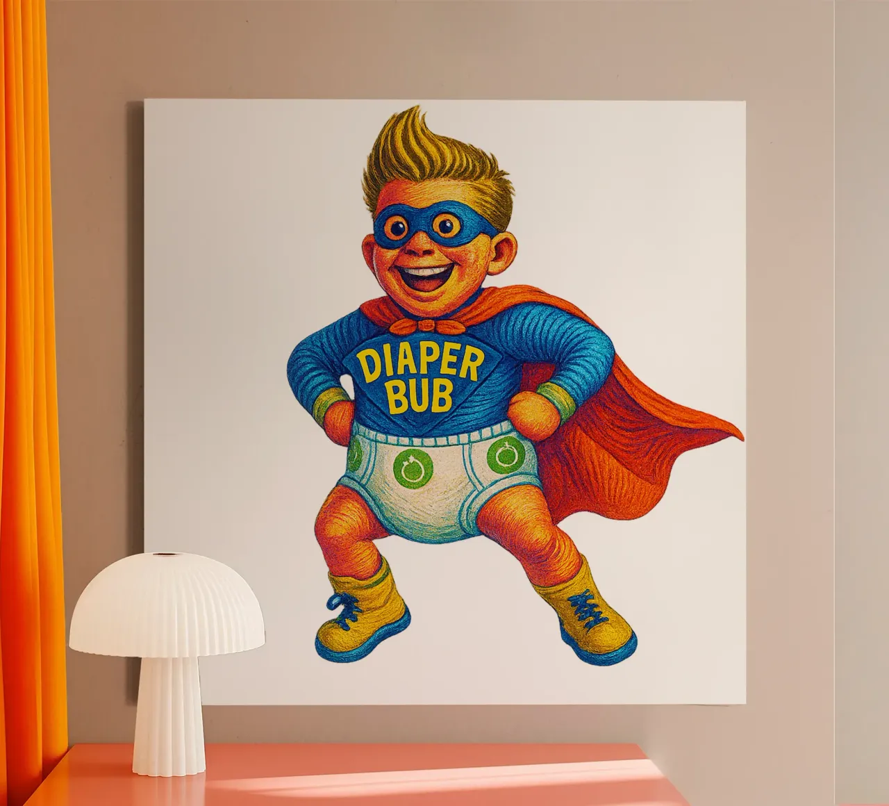 DIAPER BUB tela con Cornice a cassetta da Vintage Van Gogh