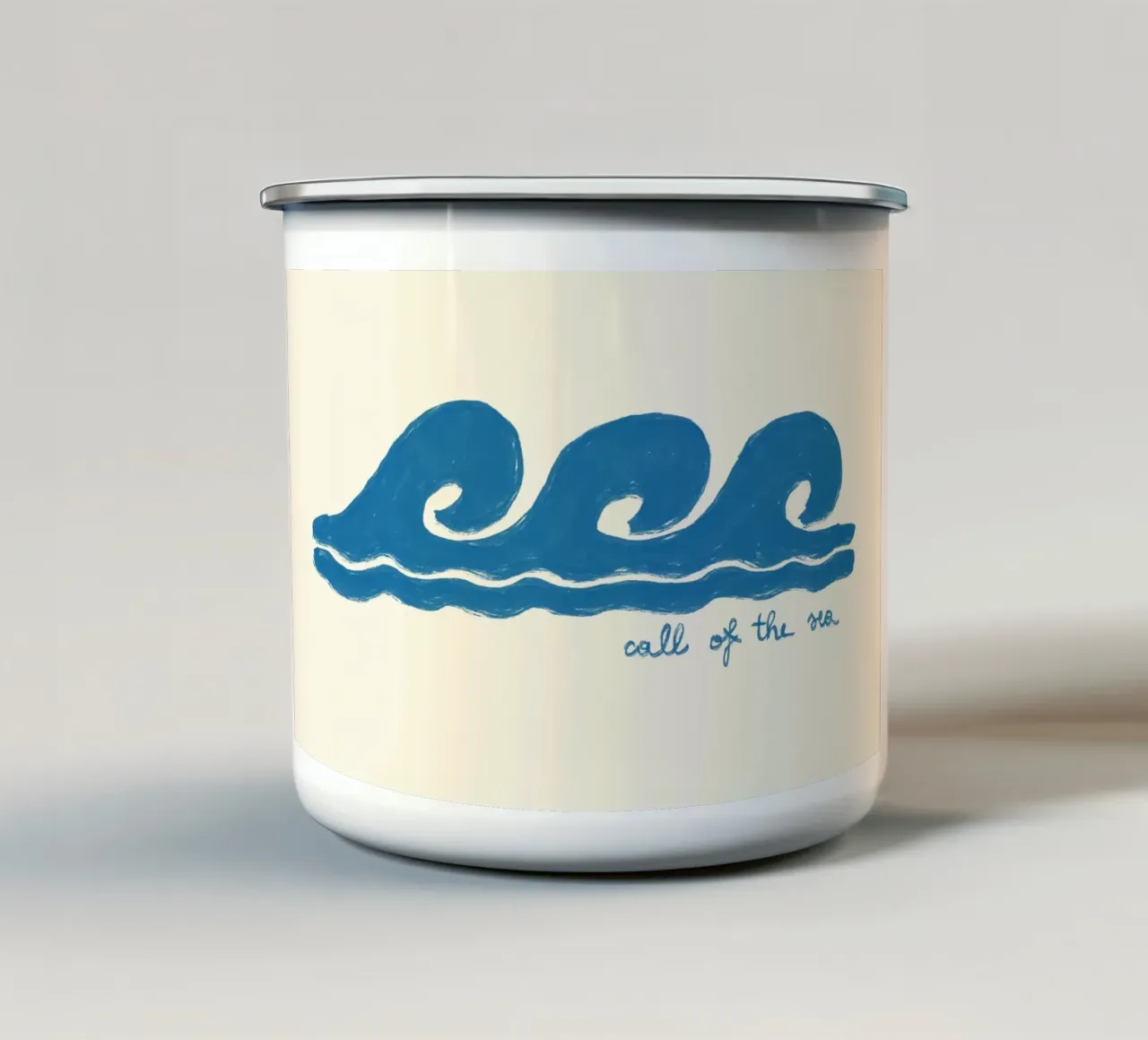 Call of the Sea, Oceaangolven Art Print emaille mok van dawnthesea