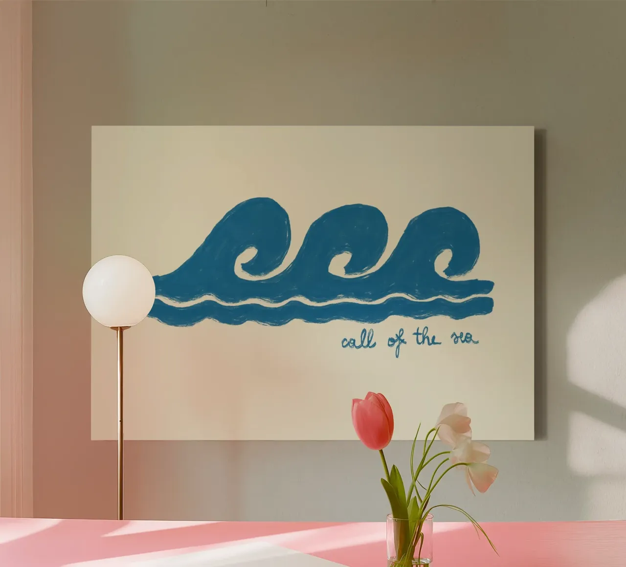 Call of the Sea, Oceaangolven Art Print canvas met Baklijst van dawnthesea