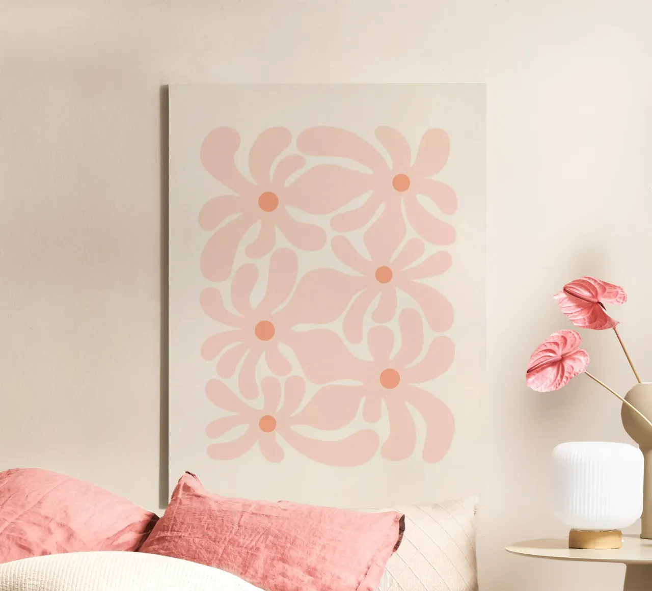 Fiori divertenti tela con Cornice a cassetta da Asha Designs
