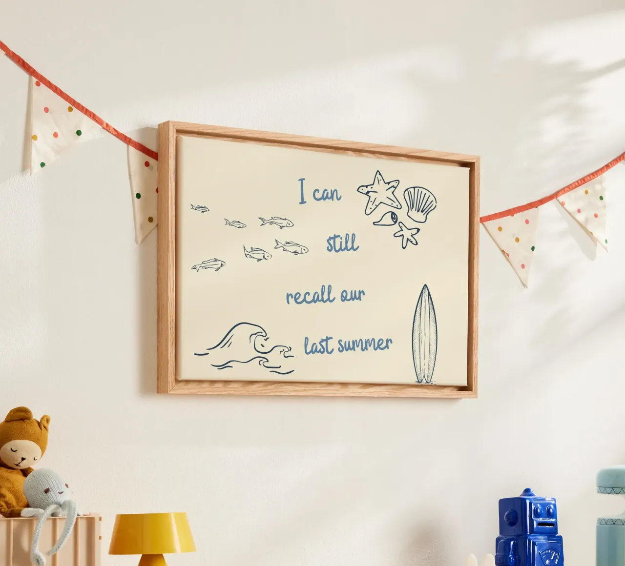 Last Summer, Nostalgic Beach Art, Memories Print canvas with Floater frame by dawnthesea