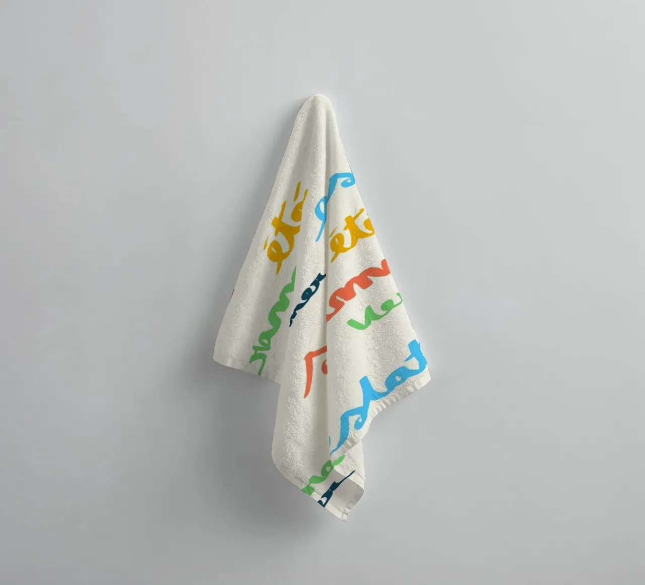 Summer Languages, Colorful Typographic Print towel by dawnthesea
