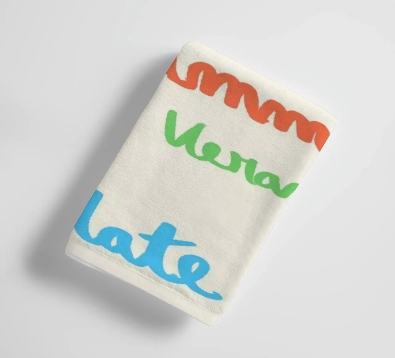Summer Languages, Colorful Typographic Print towel by dawnthesea