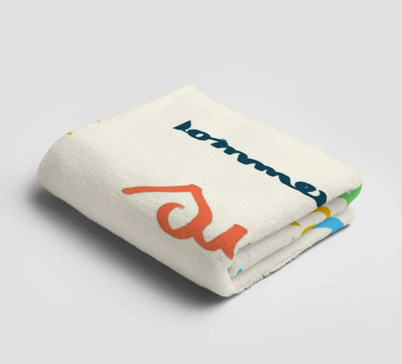 Summer Languages, Colorful Typographic Print towel by dawnthesea